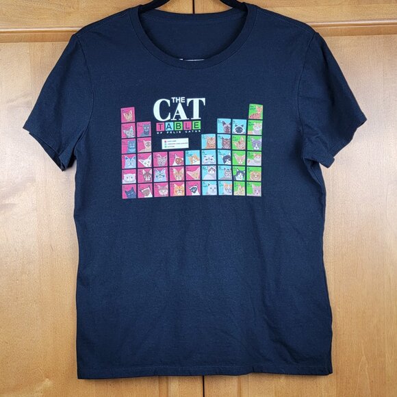 Black Periodic Table of Cats Short Sleeve Tee Shirt - M - Picture 3 of 13